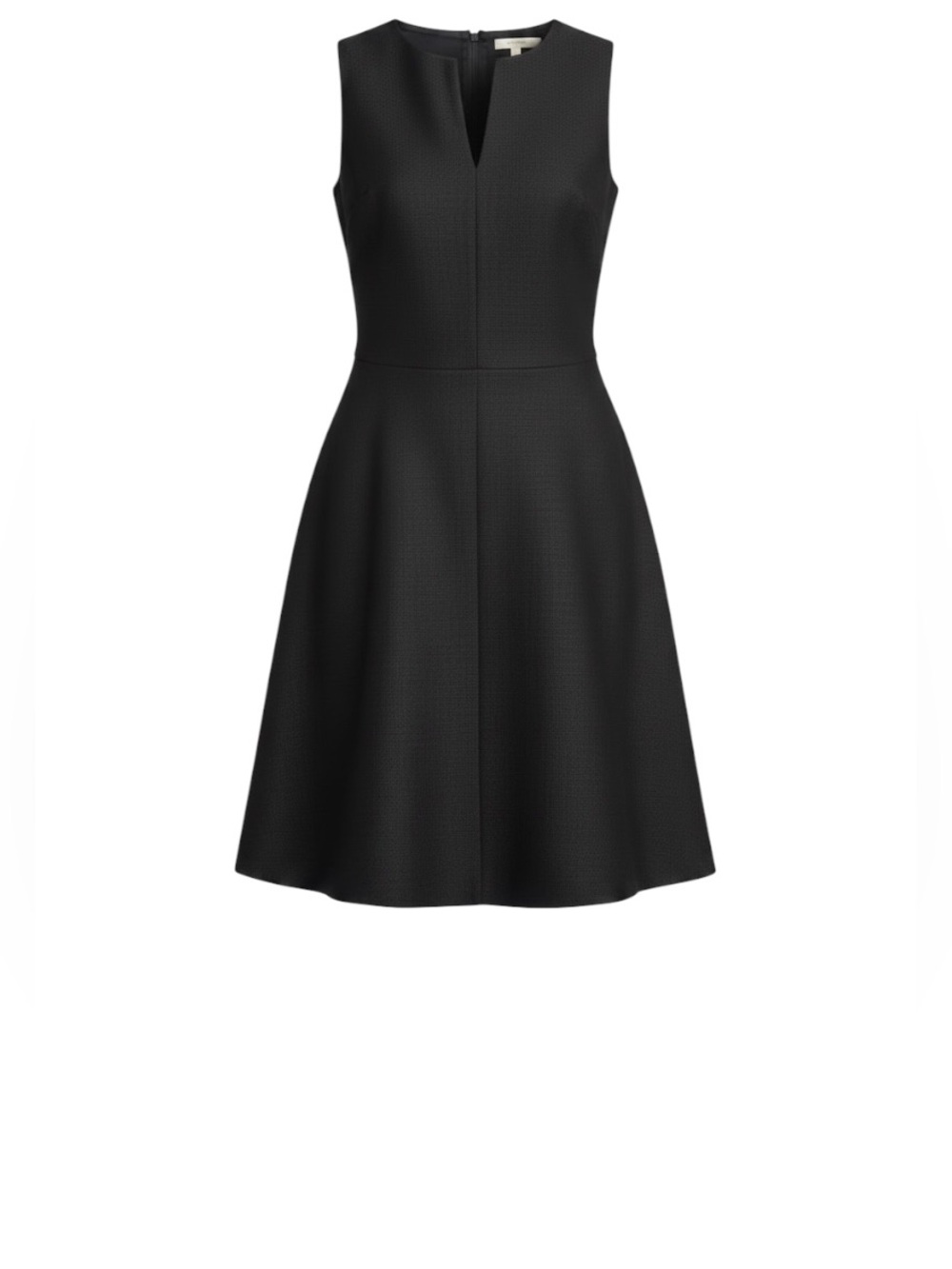Theory Myani Stretch Wool Sleeveless Round Split Neck Fit Flare Dress, Size 12